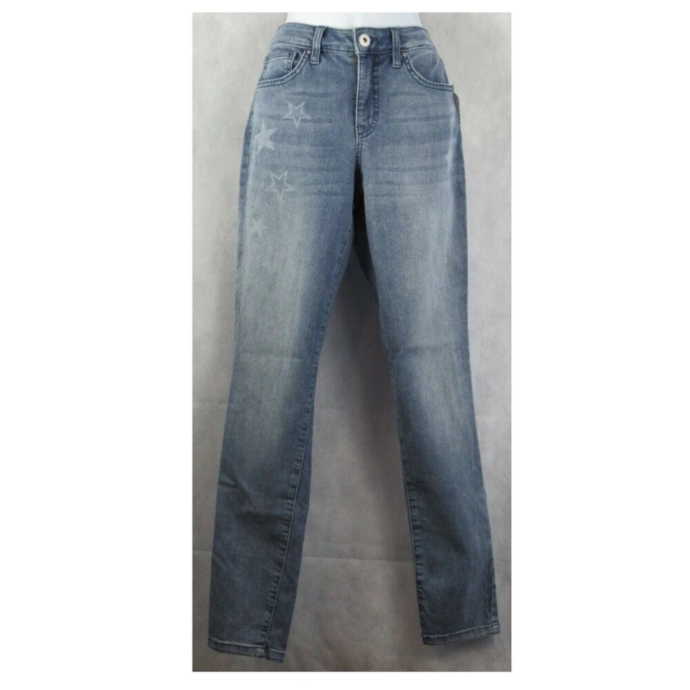 Style & Co Women's Curvy-Fit Mid-Rise Skinny Jeans, Indigo Star Blue, Size 4